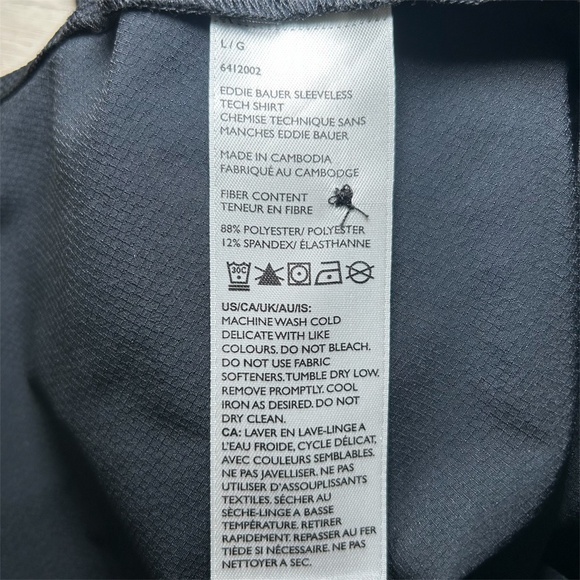 Eddie Bauer Women's Tech Collared, Button Down, Sleeveless Trail Shirt, Size LG - Picture 6 of 6